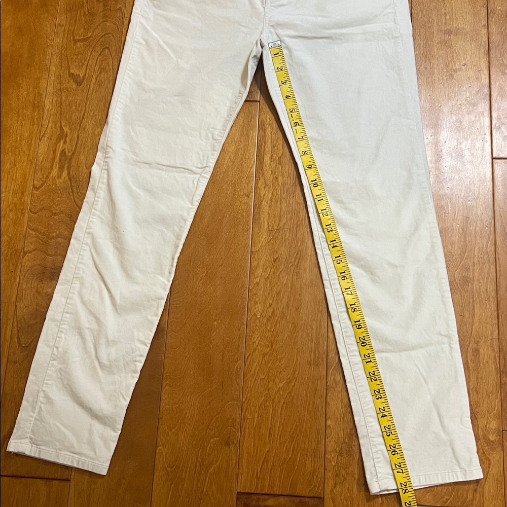 Vineyard Vines Cream Velvet Skinny Pants Size 8 | Old Money Preppy Coastal Luxe - Picture 7 of 12